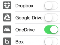 Alguns aplicativos para iPad ou iPhone podem exportar documentos para o OneDrive.